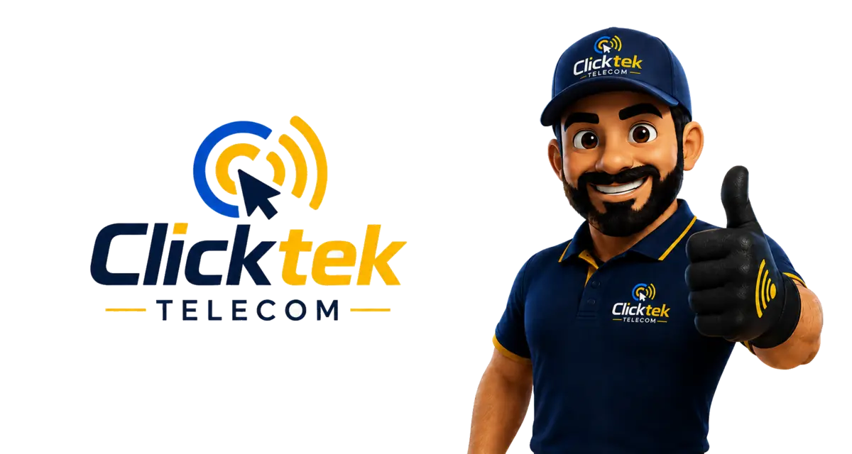 Logo e mascote oficial da ClickTek Telecom